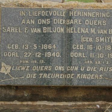 BILJON Sarel F., van 1864-1940 &amp; Helena M. SMIT 1864-1940