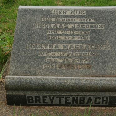 BREYTENBACH Nicolaas Jacobus 1872-1948 &amp; Martha Magdalena J. V. RENSBURG 187?-