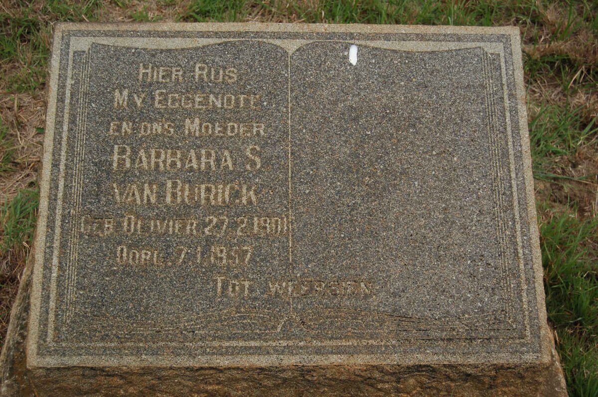 BURICK Barbara S., van nee OLIVIER 1901-1957