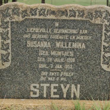 STEYN Susanna Willemina nee MEINTJIES 1906-1952