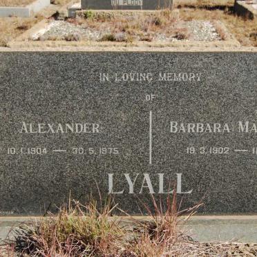 LYALL Alexander 1904-1975 &amp; Barbara MARSHALL 1902-1969