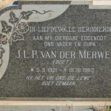 MERWE J.L.P., van der 1921-1983
