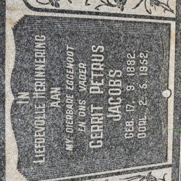 JACOBS Gerrit Petrus 1882-1952