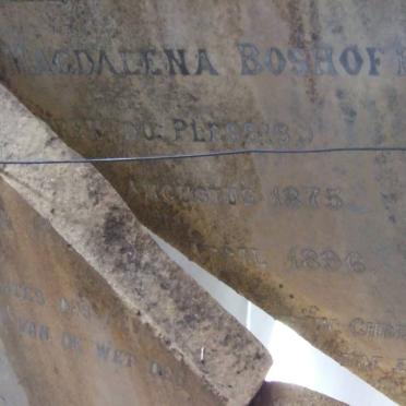 BOSHOFF Magdalena nee DU PLESSIS 1875-1896