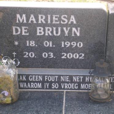 BRUYN Mariesa, de 1990-2002