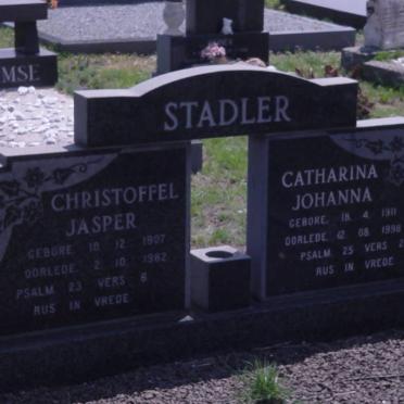 STADLER Christoffel Jasper 1907-1982 &amp; Catharina Johanna GLOY 1911-1998