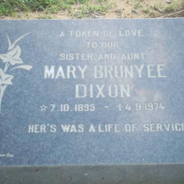 DIXON Mary Brunyee 1895-1974