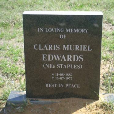 EDWARDS Claris Muriel nee STAPLES 1887-1977