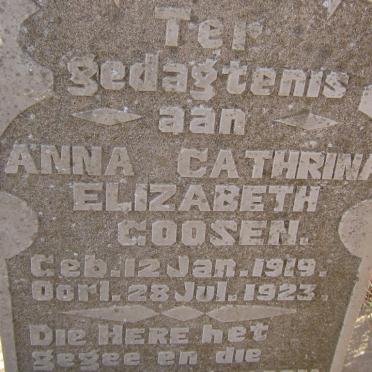GOOSEN Anna Cathrina Elizabeth 1919-1923