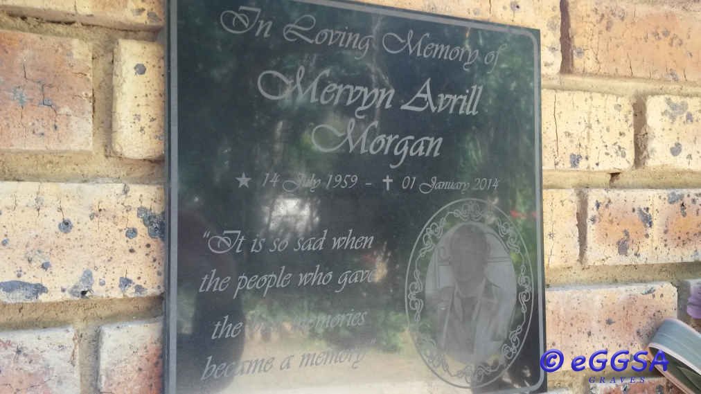 MORGAN Mervyn Avrill 1959-2014