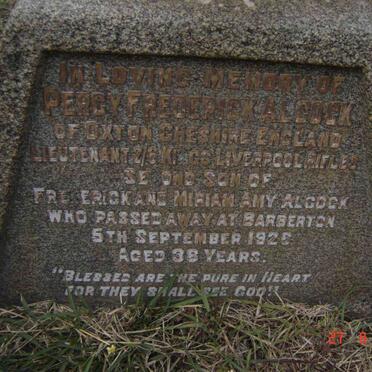 ALCOCK Percy Frederick -1926