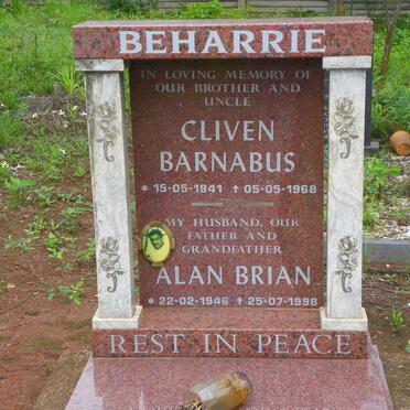BEHARRIE Cliven 1941-1968 :: BEHARRIE Alan Brian 1946-1998