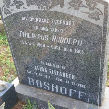BOSHOFF Philippus Rudolph 1904-1965 &amp; Alida Elizabeth 1910-1985