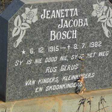 BOSCH Jeanetta Jacoba 1915-1982