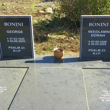 BONINI George 1926-2009 &amp; Dorah DLAMINI 1928-2009