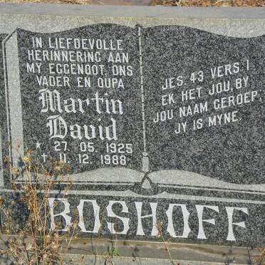BOSHOFF Martin David 1925-1988