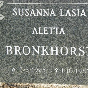 BRONKHORST Susanna Lasia Aletta 1925-1987