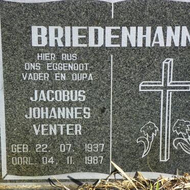 BRIEDENHANN Jacobus Johannes Venter 1937-1987
