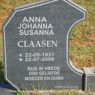 CLAASEN Anna Johanna Susanna 1931-2008