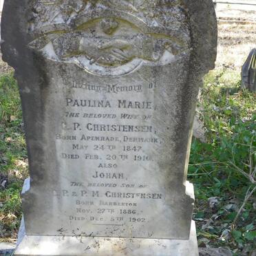 CHRISTENSEN Paulina Marie 1847-1910 :: CHRISTENSEN Johan 1886-1902