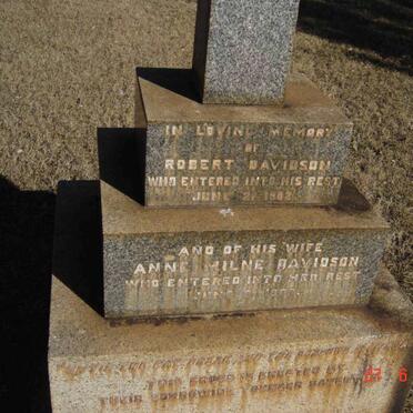 DAVIDSON Robert -1902 &amp; Anne Milne  -1902