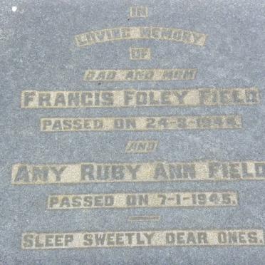 FIELD Francis Foley -1944 &amp; Amy Ruby Ann -1945