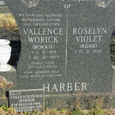 HARBER Vallence Worick 1931-1979 &amp; Roselyn Violet 1932- :: HARBER Vallence Peter 1956-1998