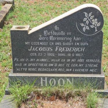 HOON Jacobus Frederich 1905-1967