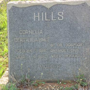 HILLS Cornelia Gertruida nee SMIT 1912-1963
