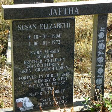 JAFTHA Susan Elizabeth 1904-1972