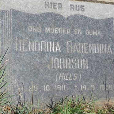 JOHNSON James Christiaan 1900-1964 &amp; Hendrina Barendina HILLS 1911-19?6