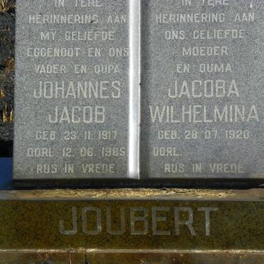 JOUBERT Johannes Jacob 1917-1985 &amp; Jacoba Wilhelmina 1920-