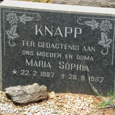 KNAPP Maria Sophia 1887-1967
