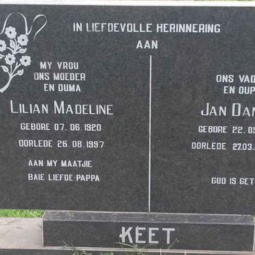 KEET Jan Daniel 1915-2000 &amp; Lilian Madeline 1920-1997