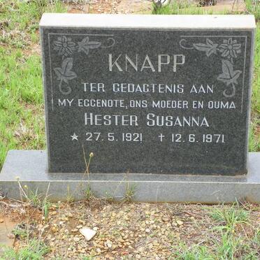 KNAPP Hester Susanna 1921-1971