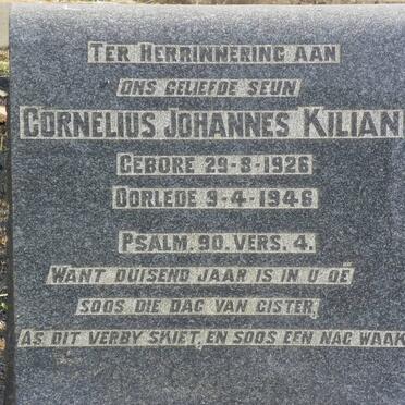 KILIAN Cornelius Johannes 1926-1946