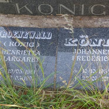 KÖNIG Hendrik Stephanus 1917-1961 :: KÖNIG Johannes Frederick 1955-2011 :: GROENEWALD Henrietta Margaret nee KÖNIG 1961-1997