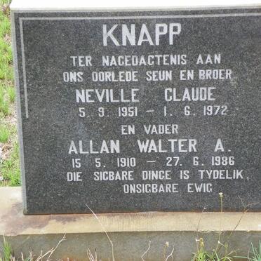 KNAPP Allan Walter A. 1910-1986 :: KNAPP Neville Claude 1951-1972