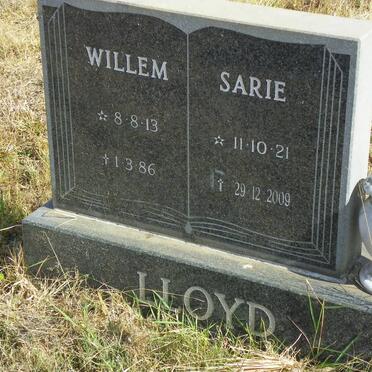 LLOYD Willem 1913-1986 &amp; Sarie 1921-2009