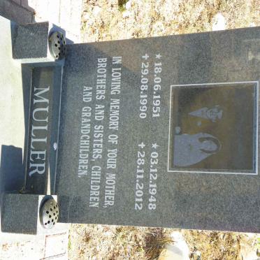 MULLER Eston 1951-1990 &amp; Bridget 1948-2012