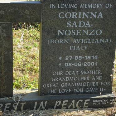 NOSENZO Corinna, SADA nee AVIGLIANA 1914-2001