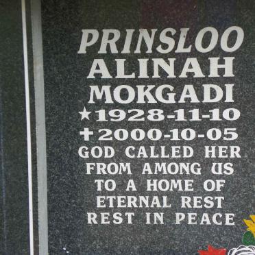 PRINSLOO Alinah Mokgadi 1928-2000