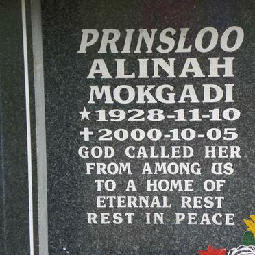 PRINSLOO Alinah Mokgadi 1928-2000