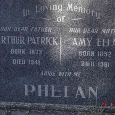 PHELAN Arthur Patrick 1873-1941 &amp; Amy Ella 1892-1961