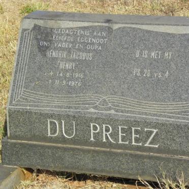 PREEZ Hendrik Jacobus, du 1916-1976