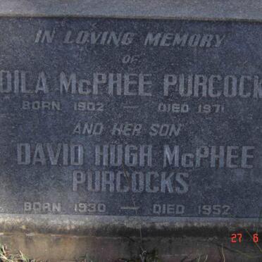 PURCOCKS Coila McPhee 1902-1971 :: PURCOCKS David Hugh McPhee 1930-1952