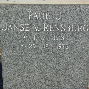 RENSBURG Paul J., Janse van 1913-1975