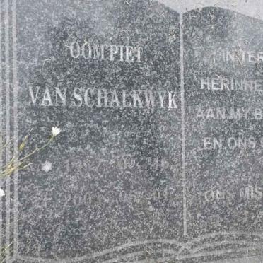 SCHALKWYK Piet, van 1932-2003