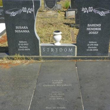 STRYDOM Barend Hendrik Josef 1918-1998 &amp; Susara Susanna 1927-1979 :: KORF Lucia nee STRYDOM 1953-1992