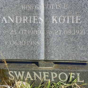 SWANEPOEL Andries 1909-1988 &amp; Kotie 1921-